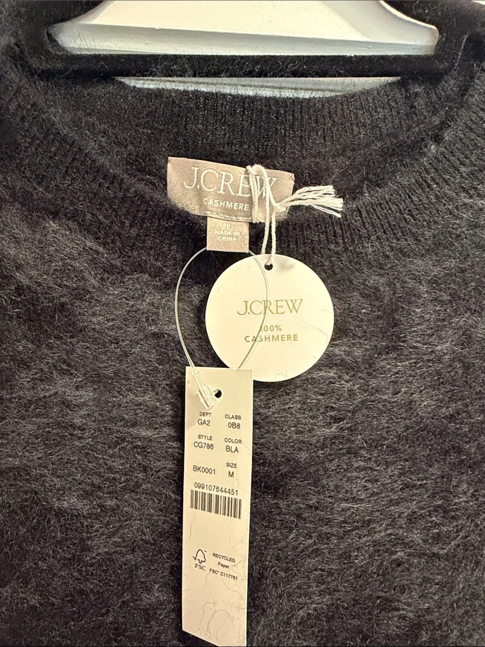 NWT J.Crew Cashmere Sleeveless Sweater, Black, Sz M